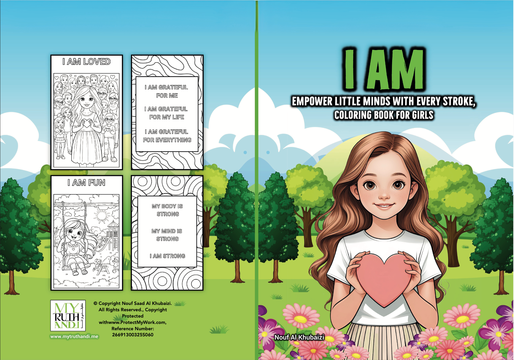 I AM - Coloring book for girls أنا - كتاب تلوين للبنات ( English & Arabic version نسخ عربية و إنجليزية)