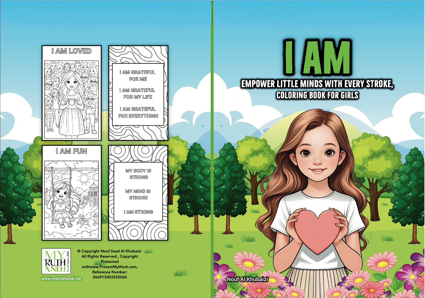 I AM - Coloring book for girls أنا - كتاب تلوين للبنات ( English & Arabic version نسخ عربية و إنجليزية)